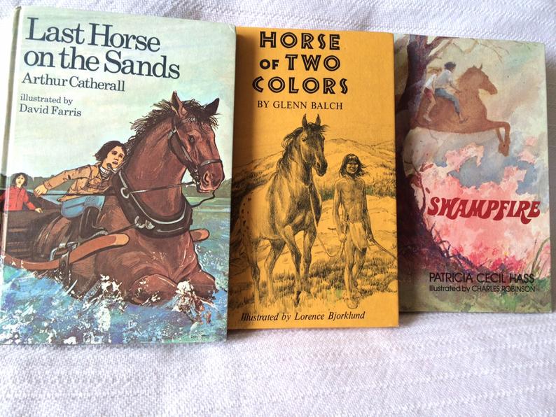 1970s horse books - vintage Weekly Reader Book Club books set of 3